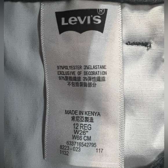 𝅺LEVI’S 511 Slim Size 12 Years Grey Lightweight Hybrid Shorts, Preloved - Picture 4 of 7